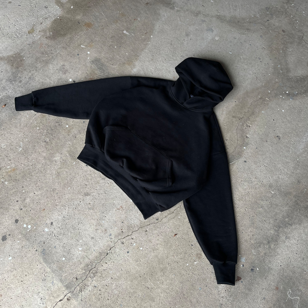Black Cropped Hoodie