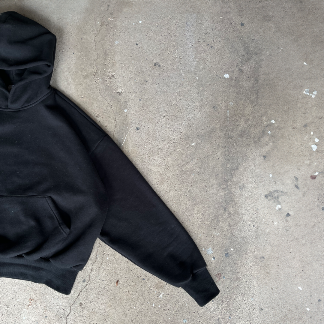 Black Cropped Hoodie