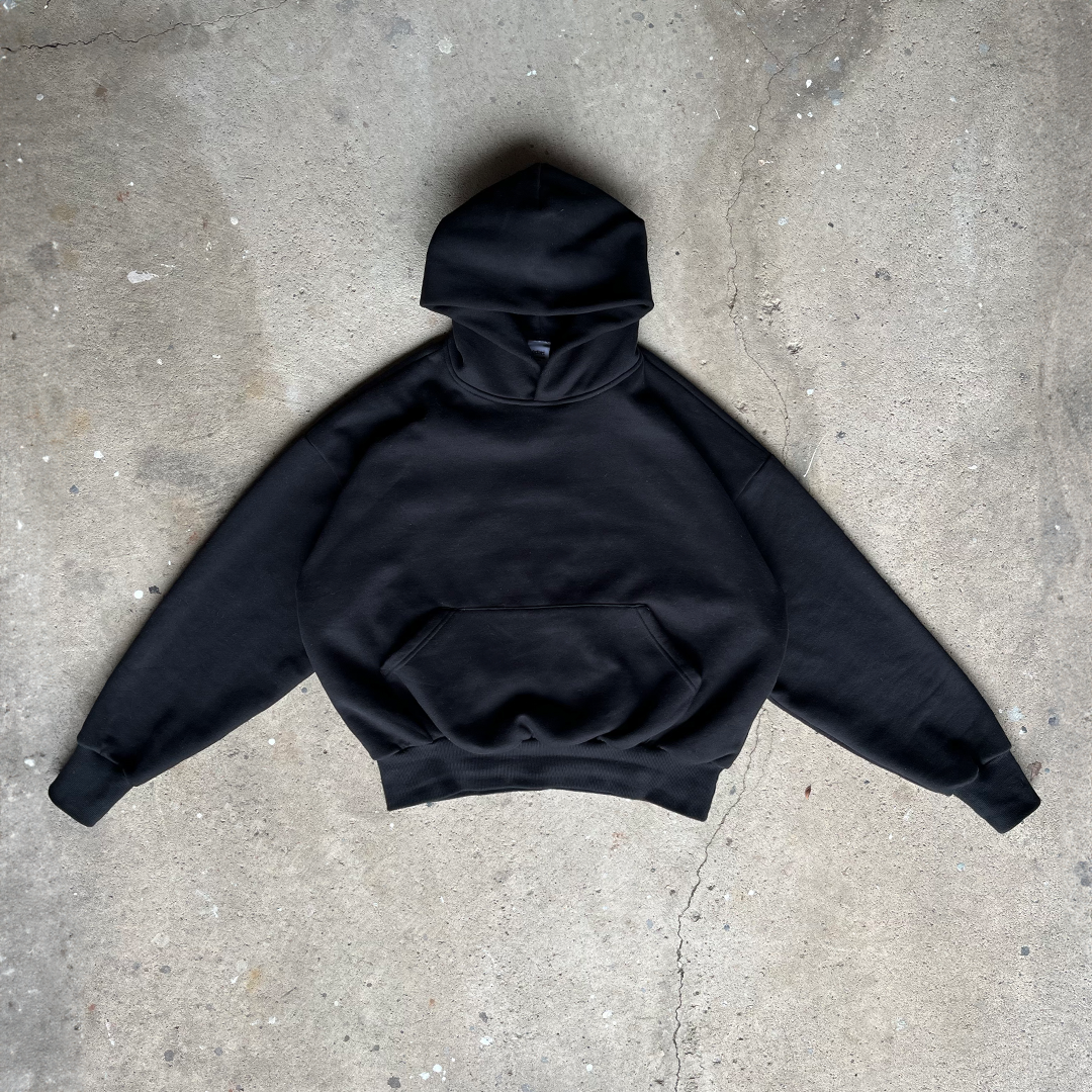 Black Cropped Hoodie