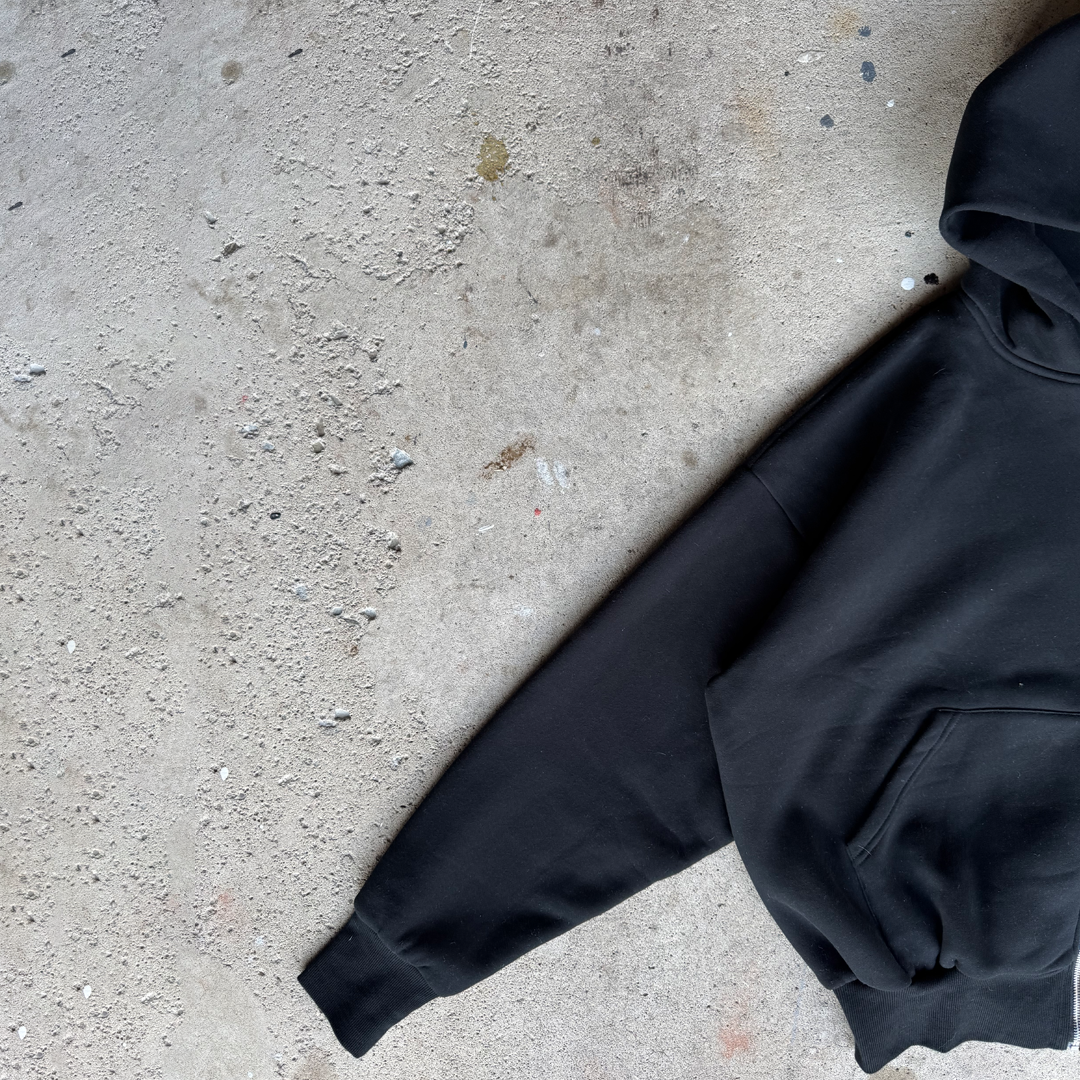 Black Cropped Zip Up
