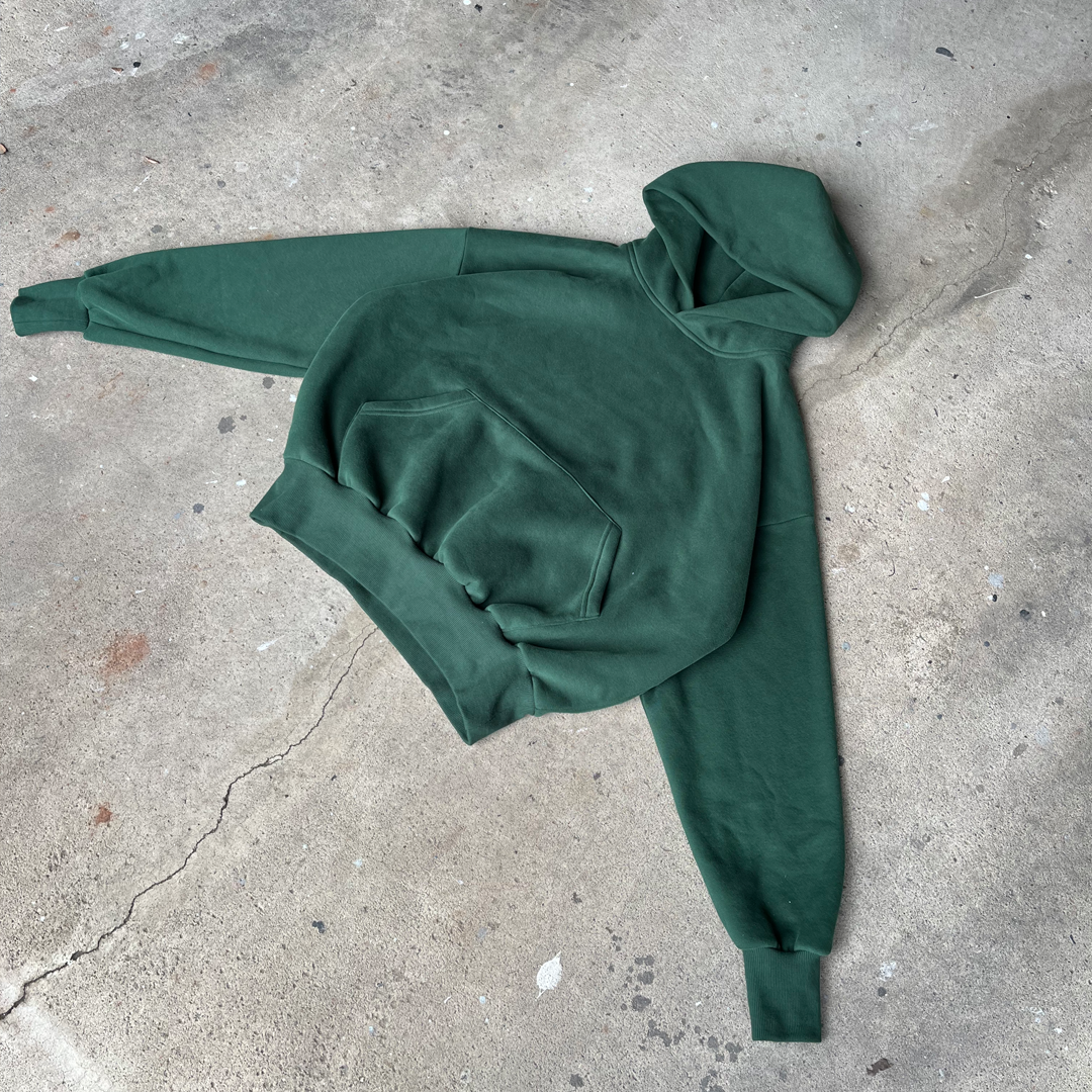 Green Cropped Hoodie