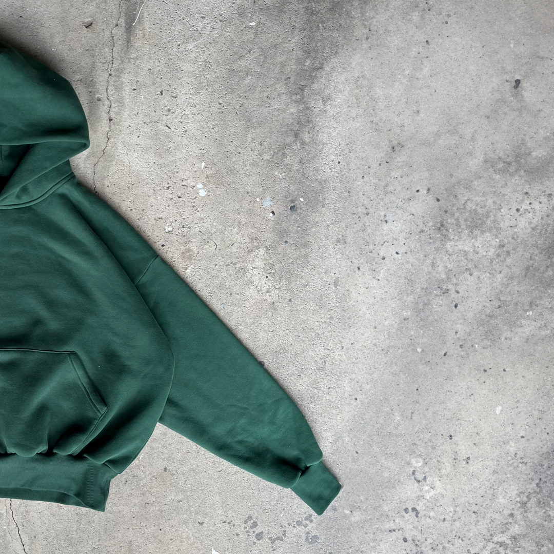 Green Cropped Hoodie