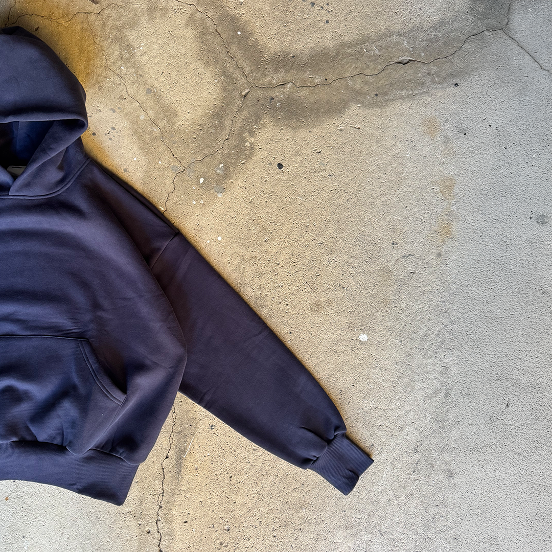 Navy Blue Cropped Hoodie