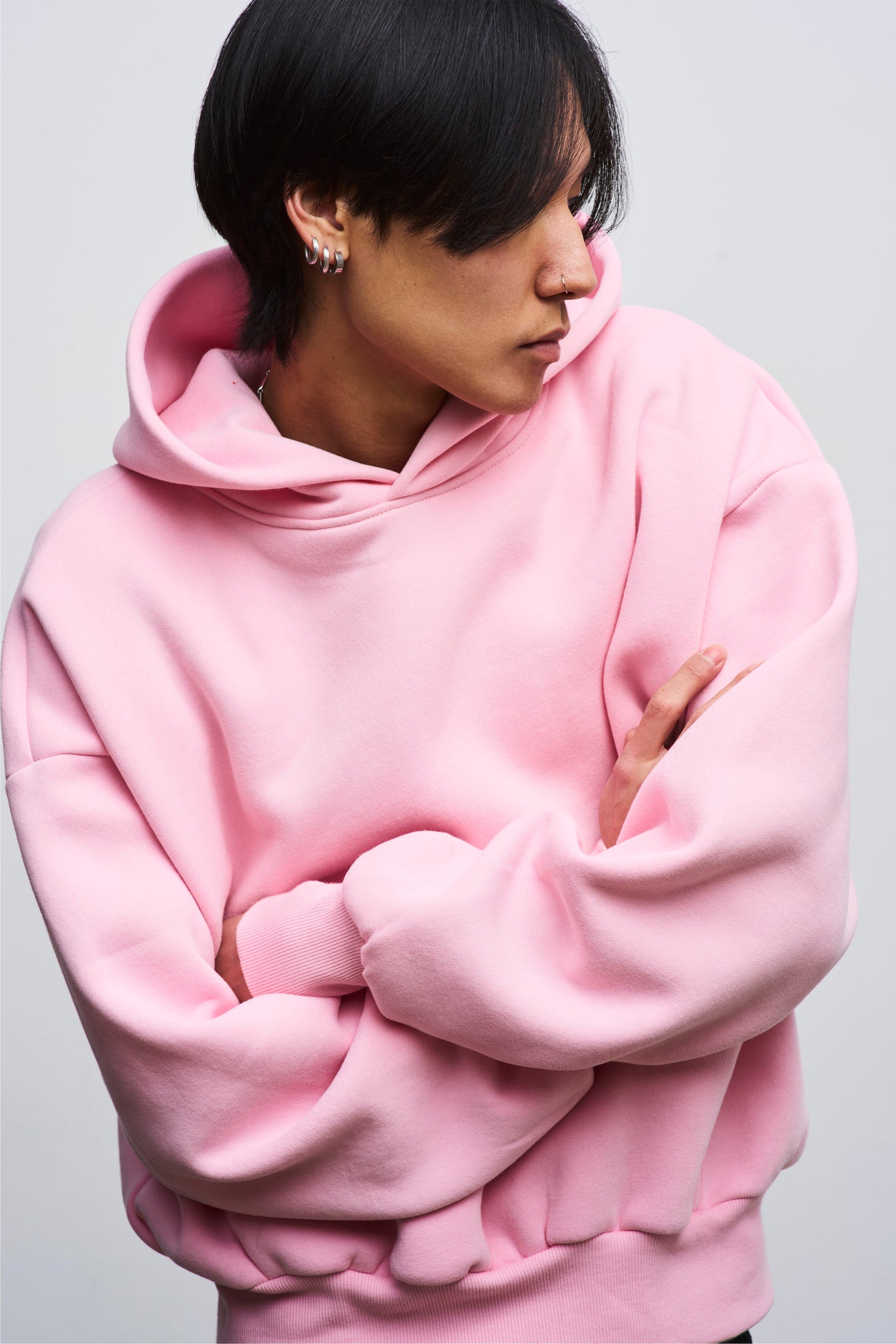 Pink Cropped Hoodie