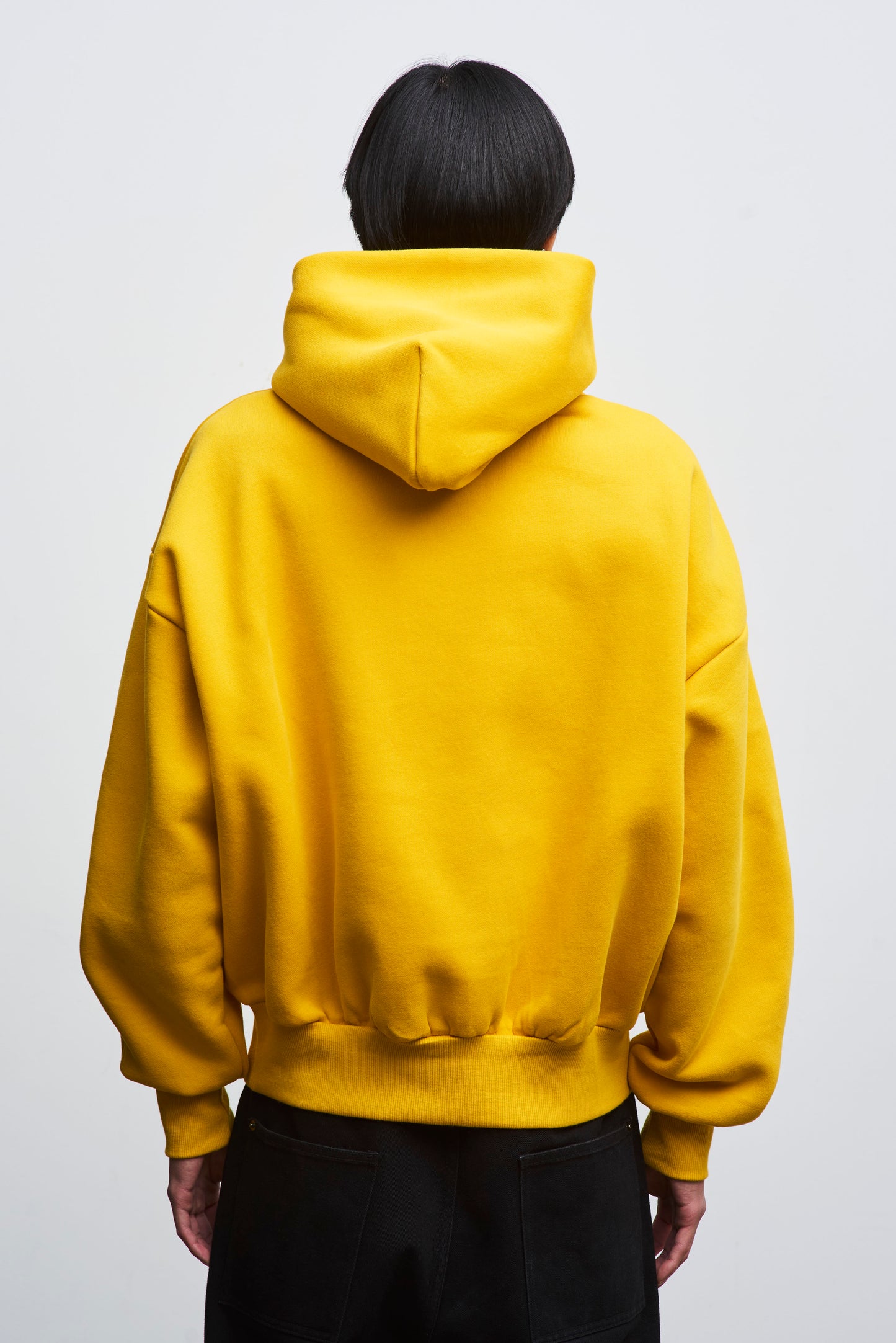 Yellow Cropped Hoodie