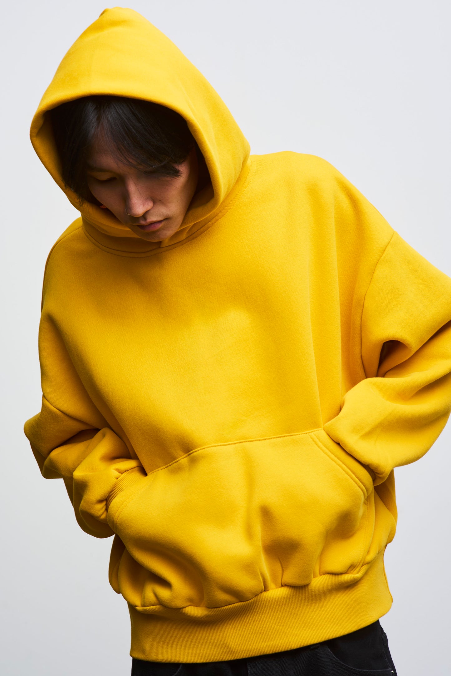Yellow Cropped Hoodie