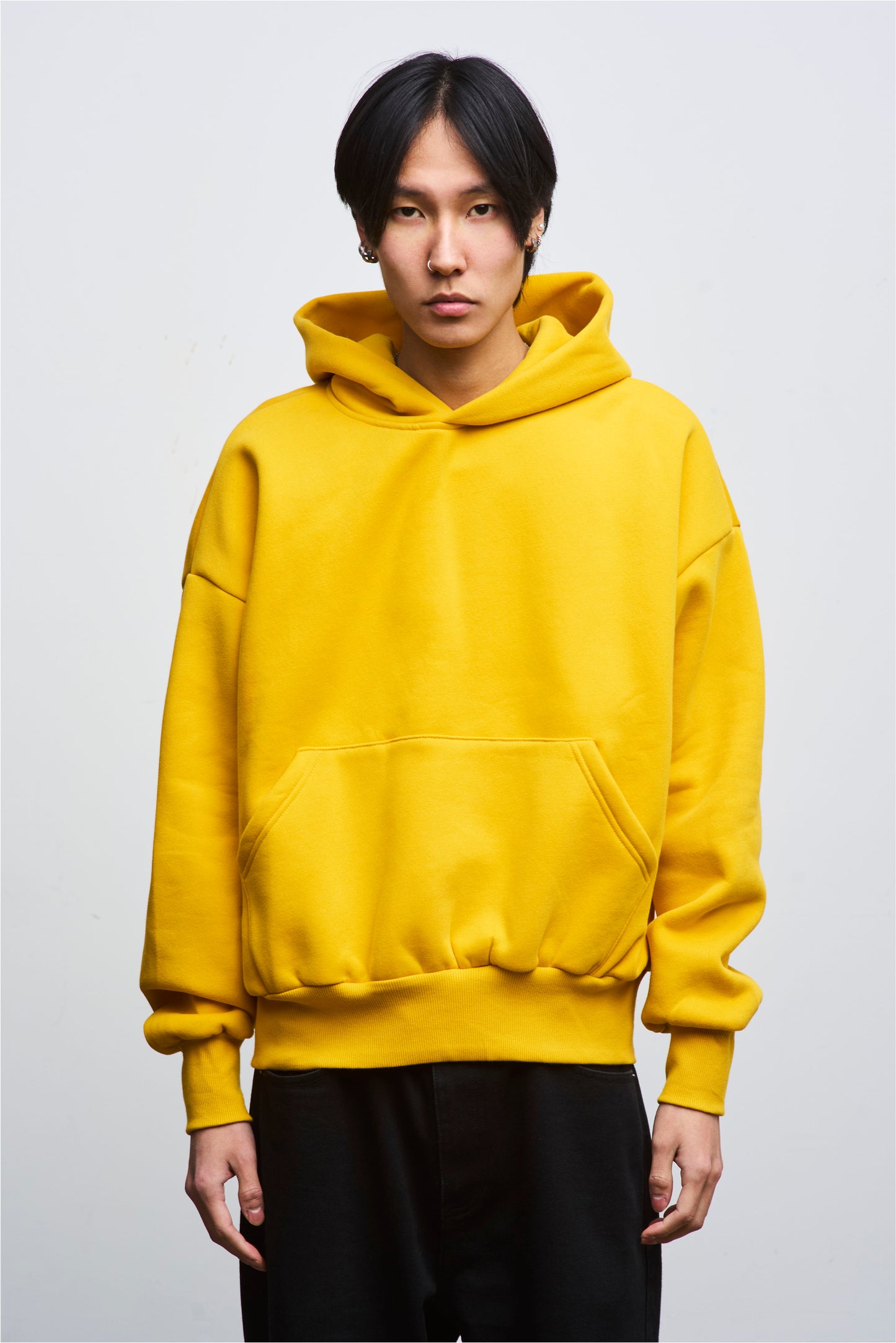 Yellow Cropped Hoodie