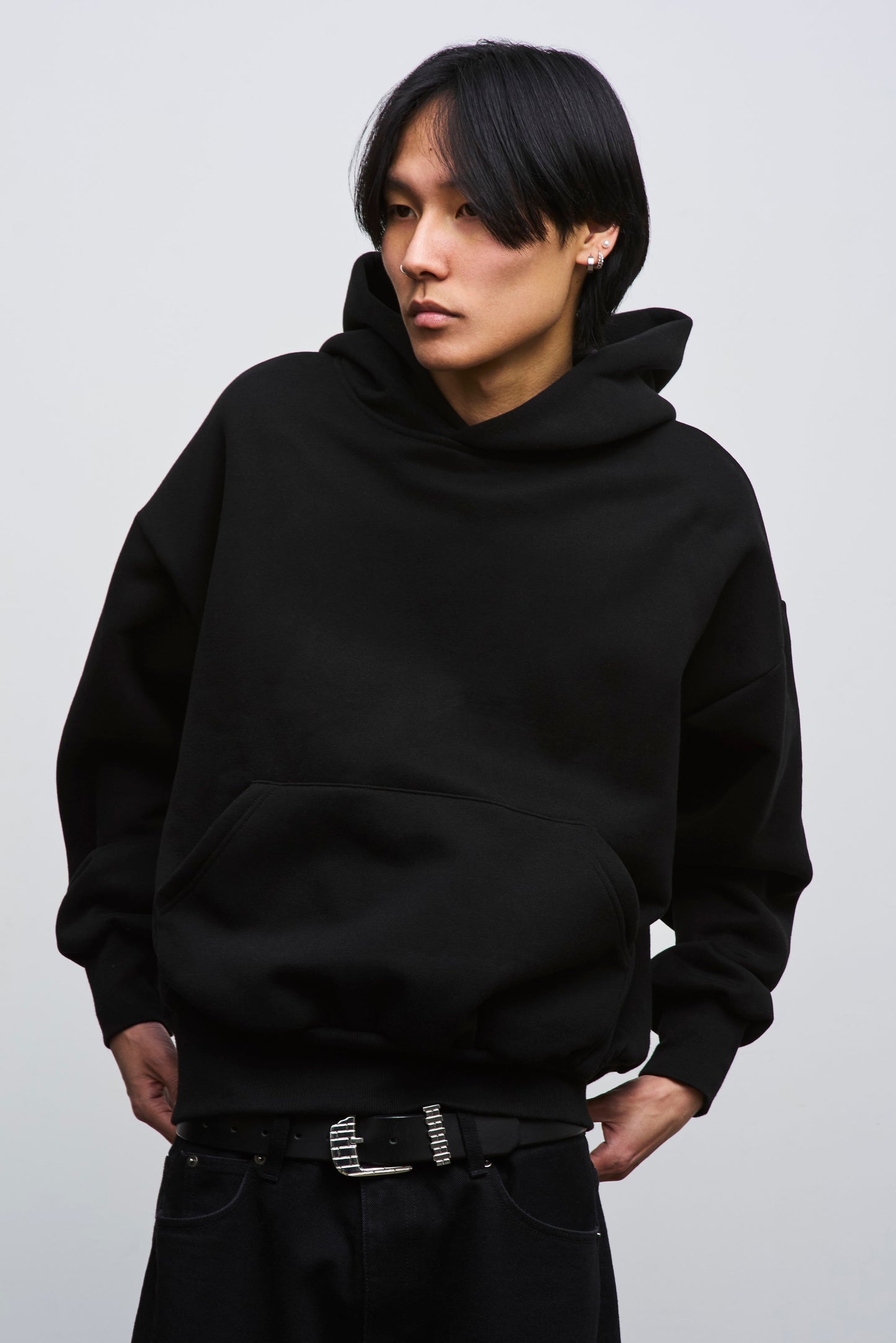 Black Cropped Hoodie