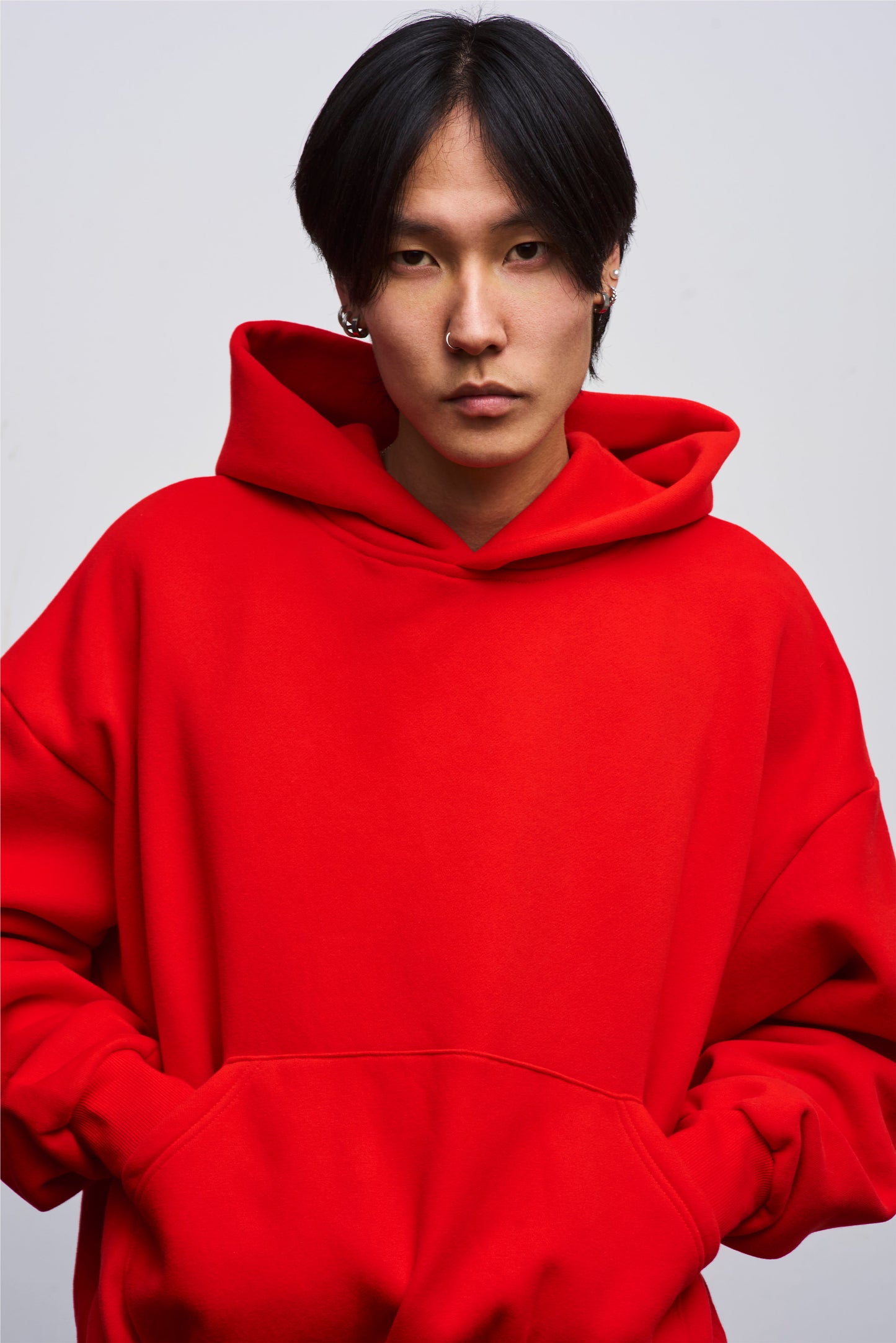 Red Cropped Hoodie
