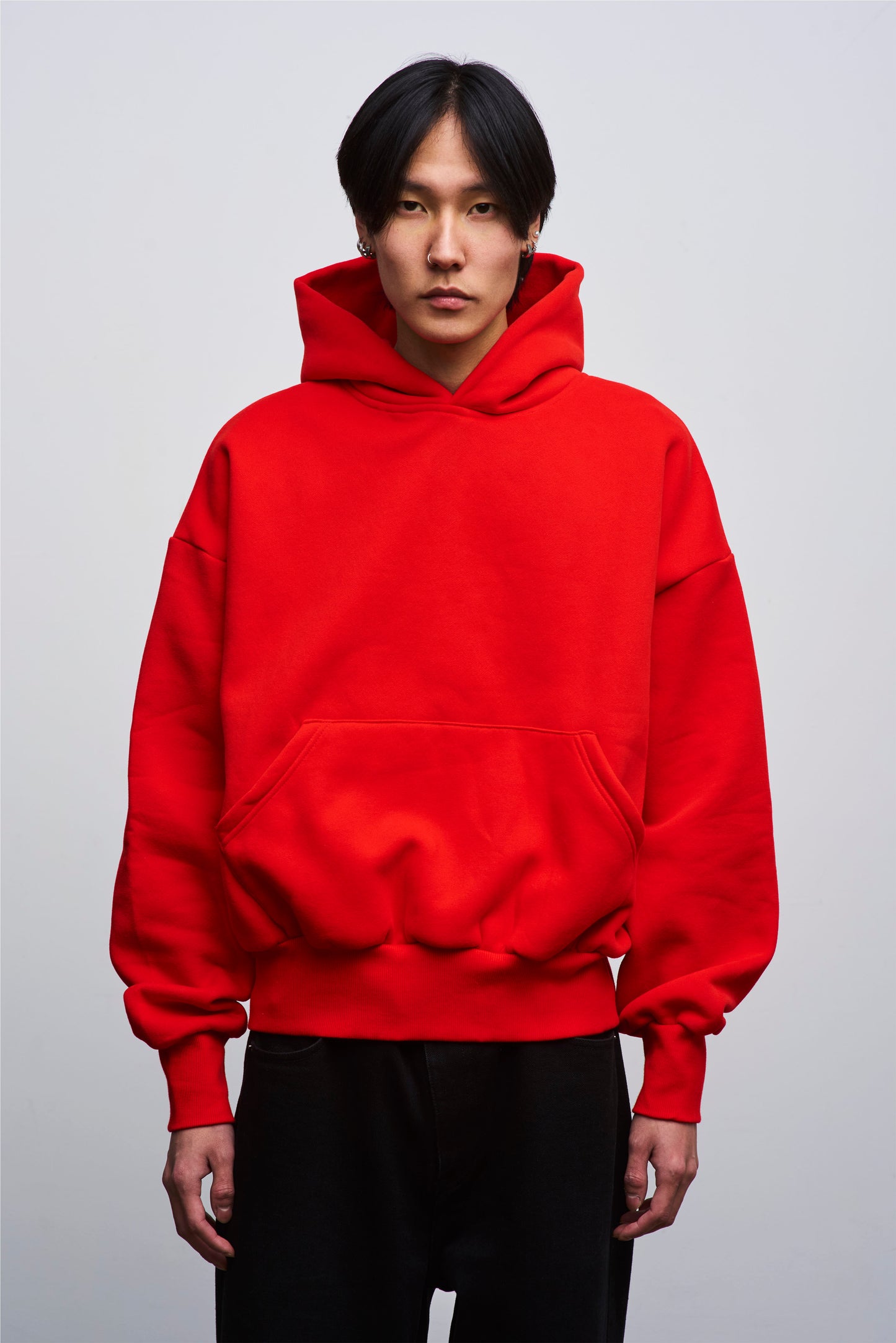 Red Cropped Hoodie