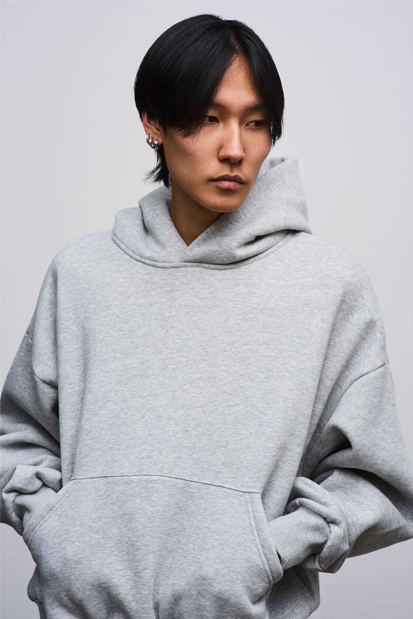 Heather Grey Cropped Hoodie
