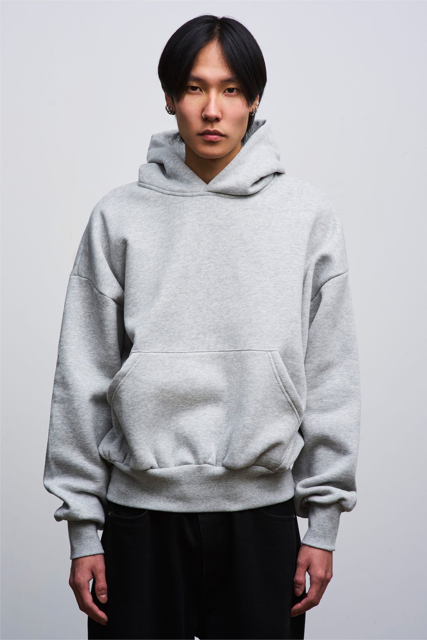 Heather Grey Cropped Hoodie