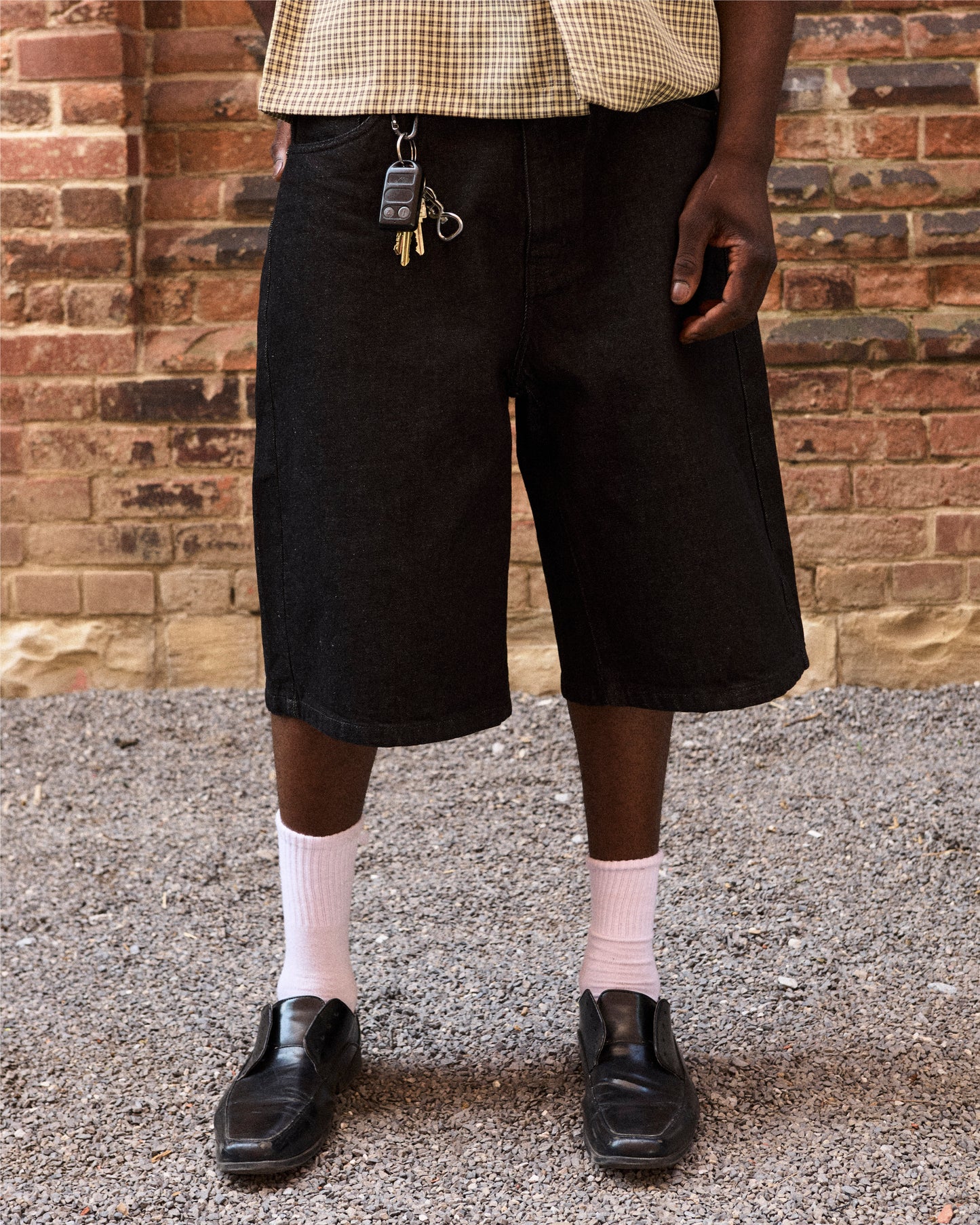 Vintage Black Denim Shorts