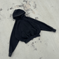 Washed Black Cropped Hoodie