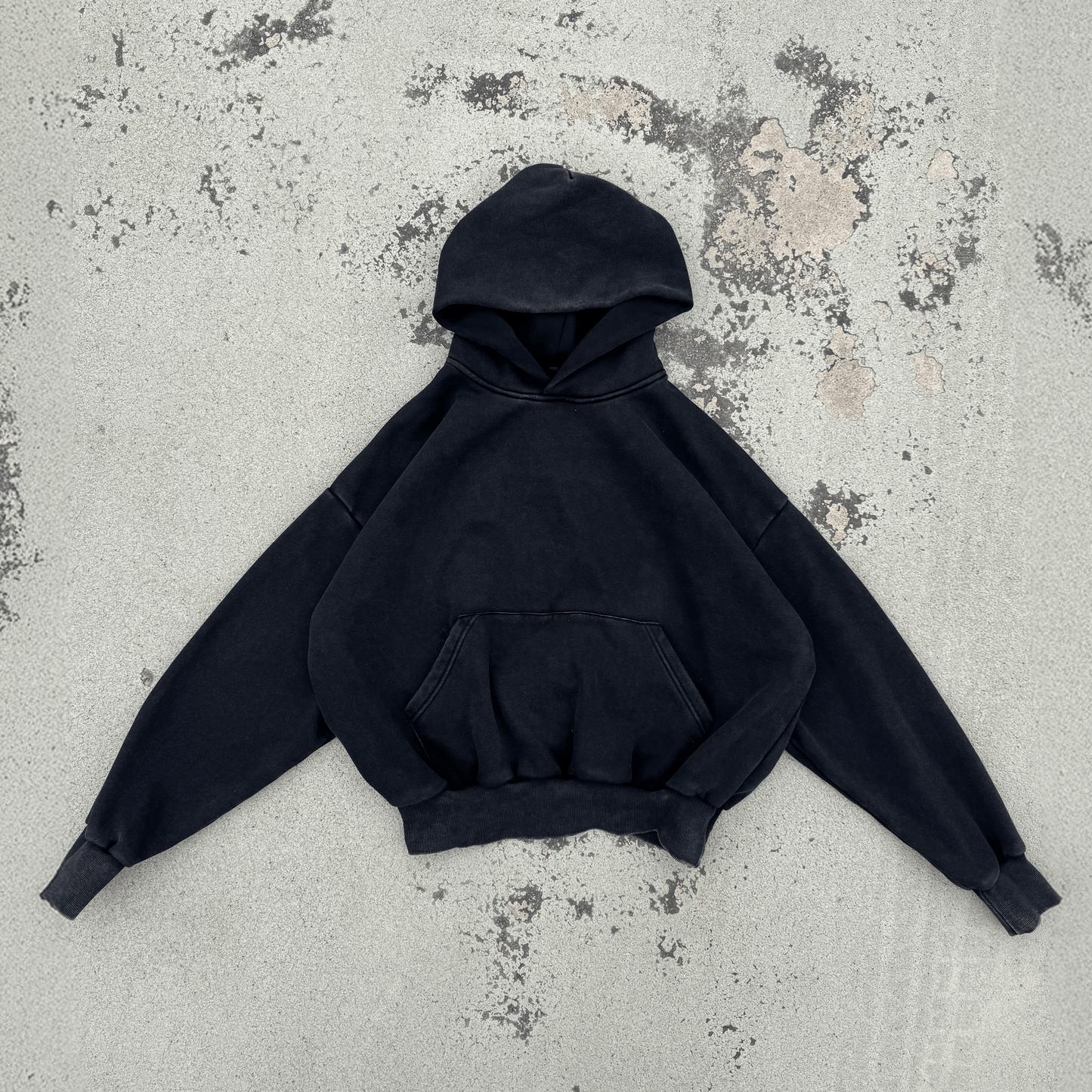 Washed Black Cropped Hoodie