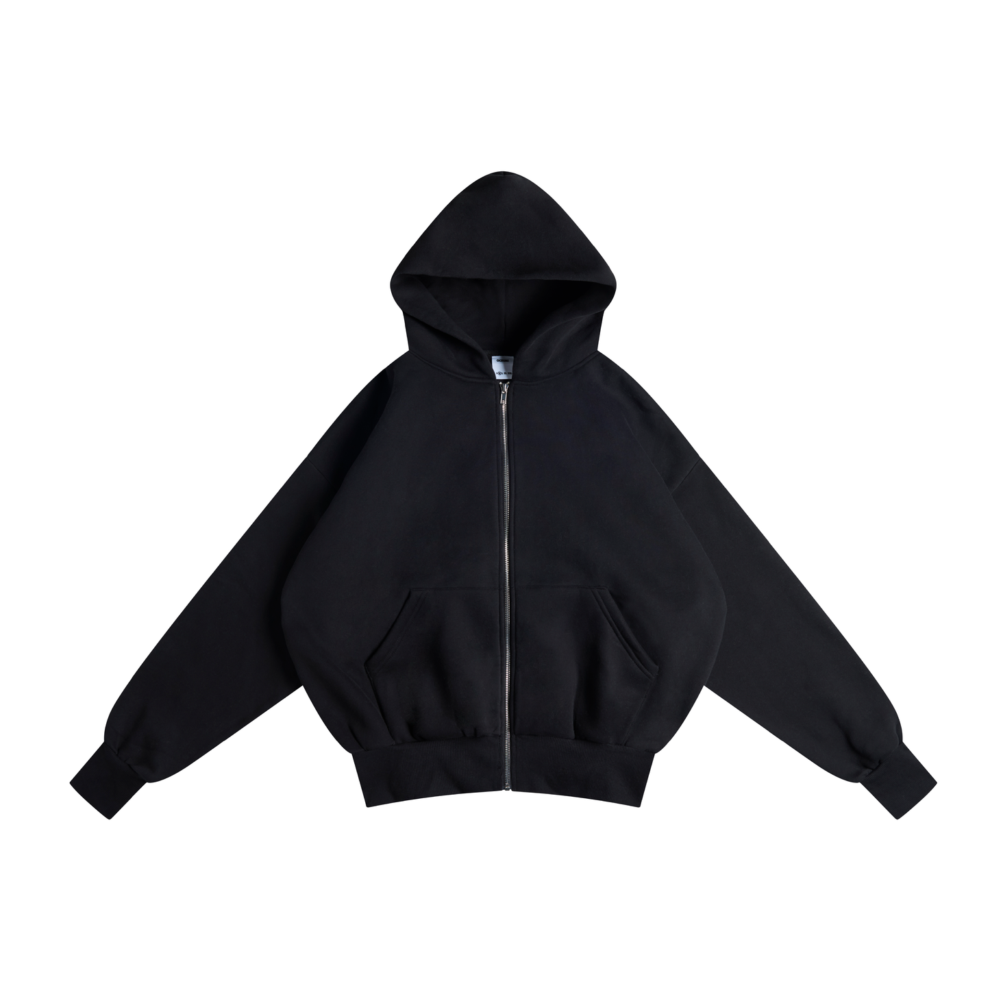 Black Cropped Zip Up