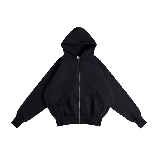 Black Cropped Zip Up