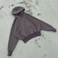 Washed Brown Cropped Hoodie