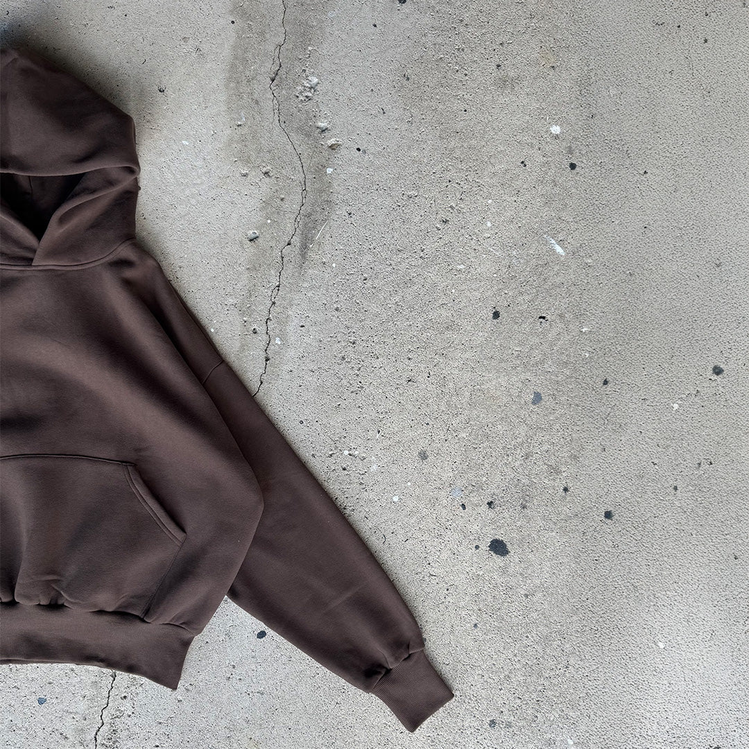 Chocolate Brown Cropped Hoodie
