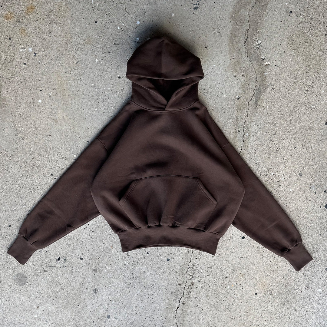 Chocolate Brown Cropped Hoodie
