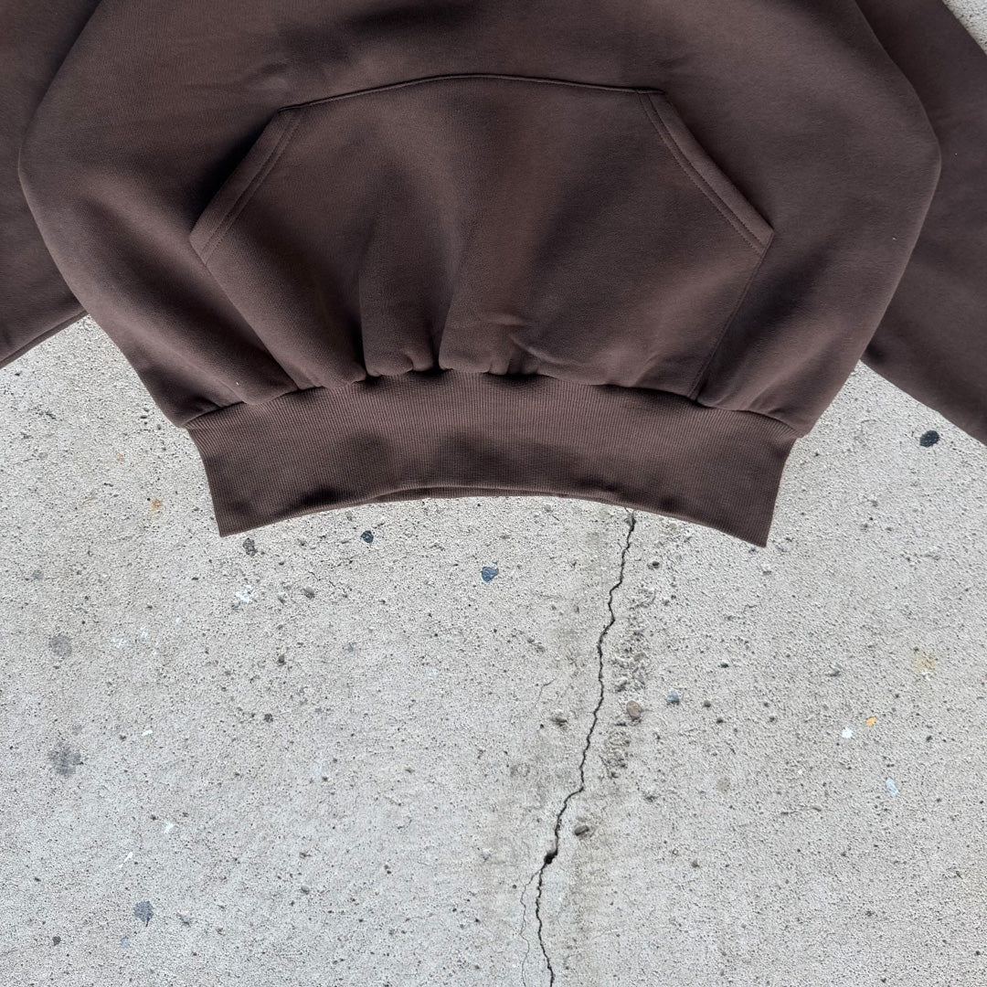 Chocolate Brown Cropped Hoodie
