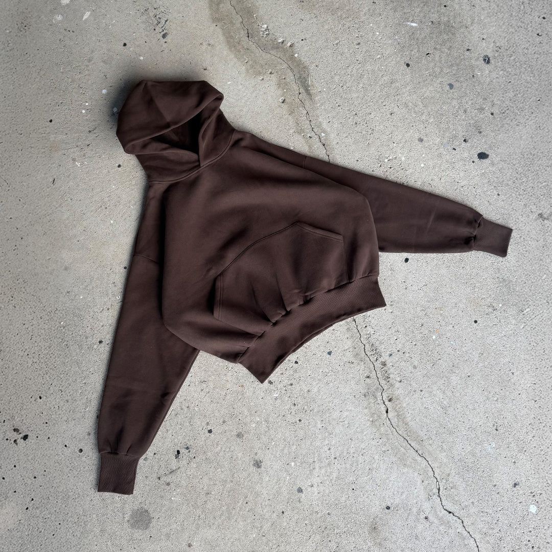 Chocolate Brown Cropped Hoodie