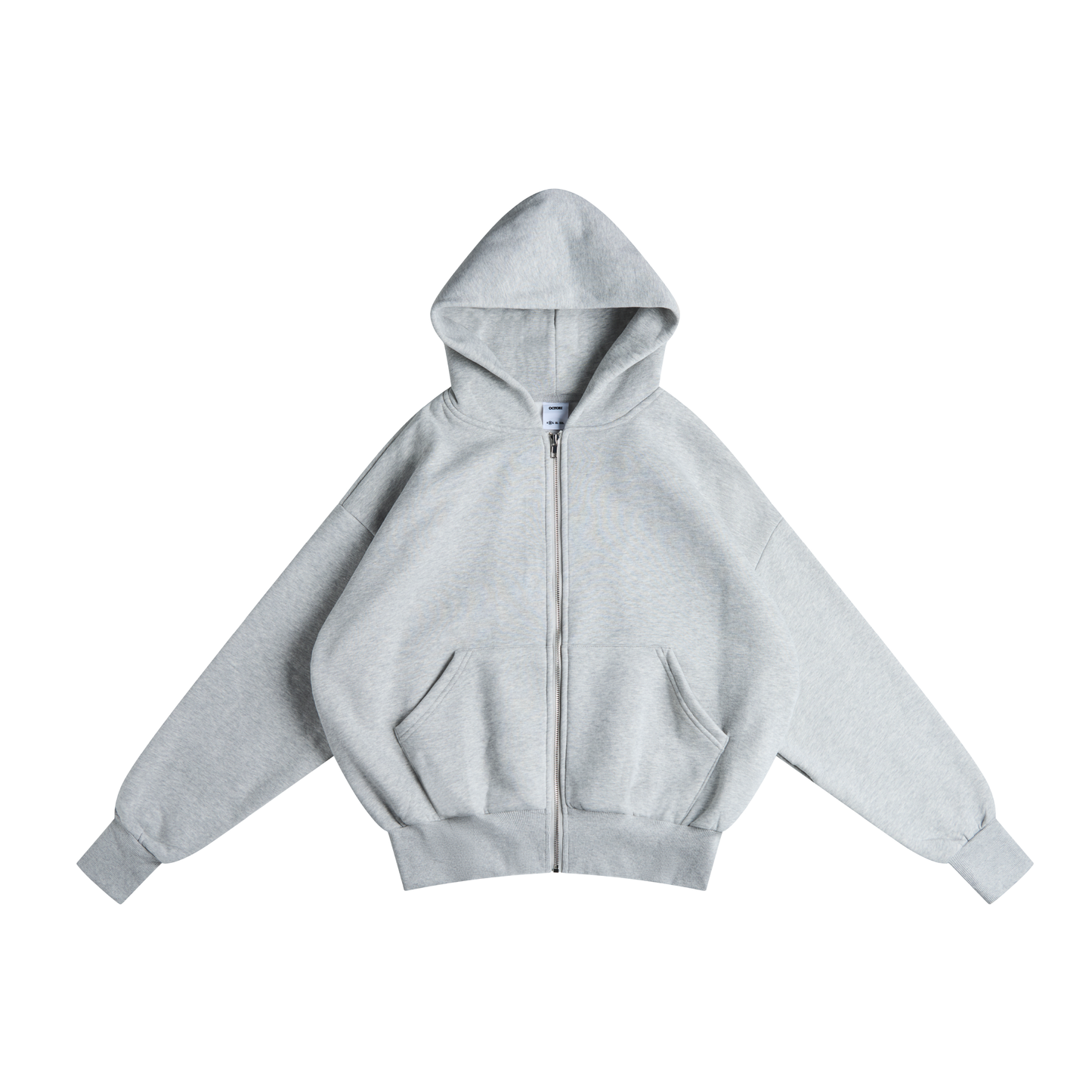 Heather Grey Cropped Zip Up