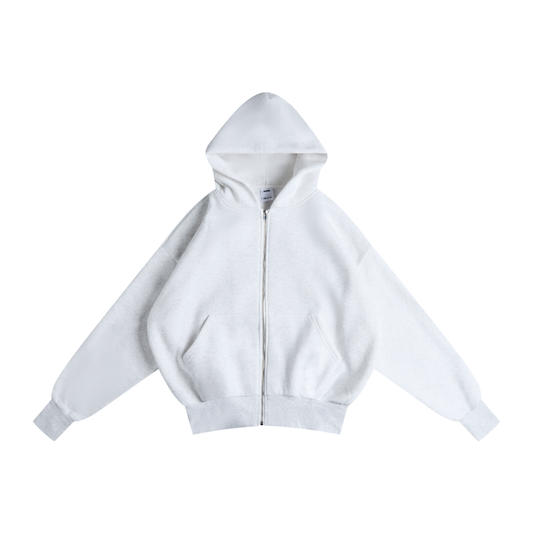 Light Grey Cropped Zip Up