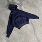 Navy Blue Cropped Hoodie