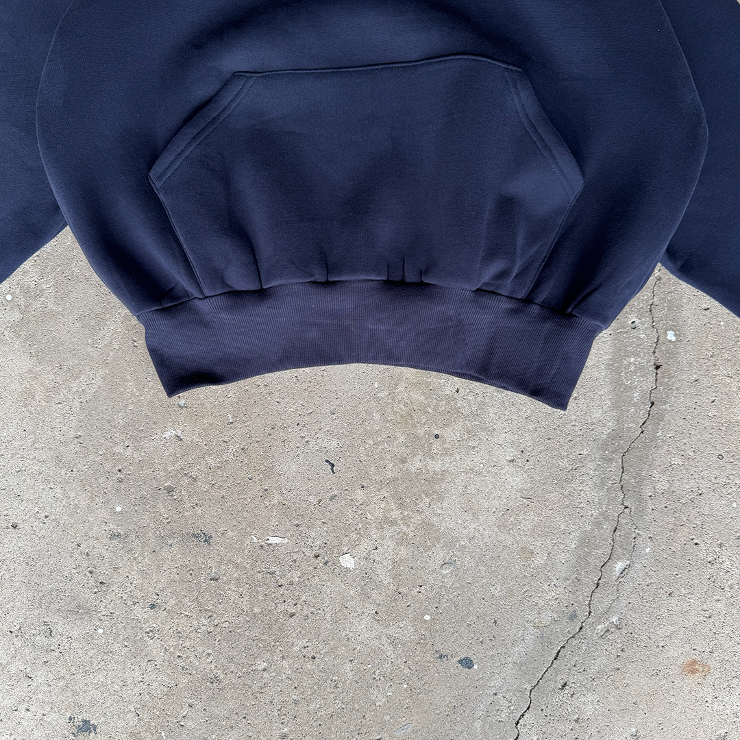 Navy Blue Cropped Hoodie