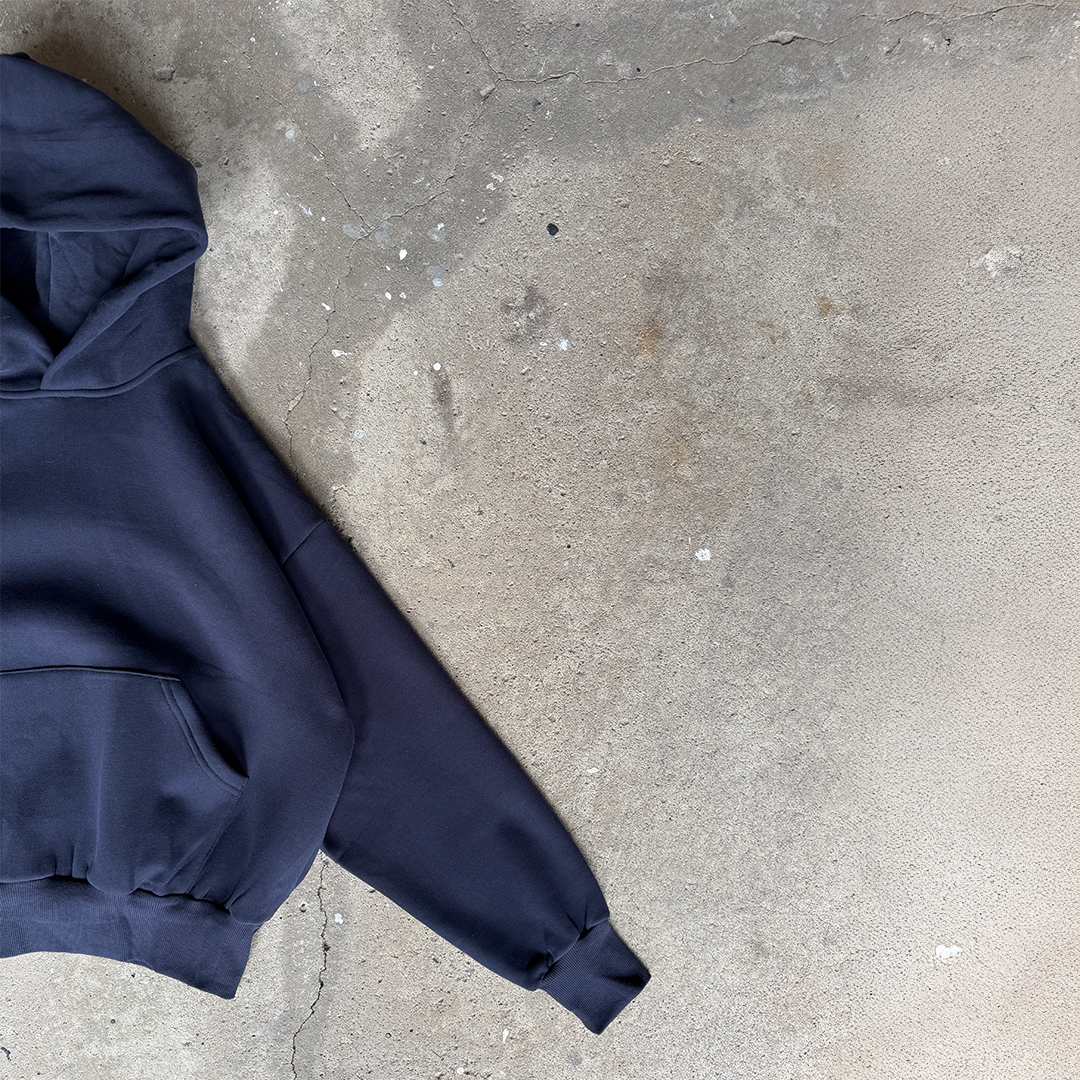 Navy Blue Cropped Hoodie