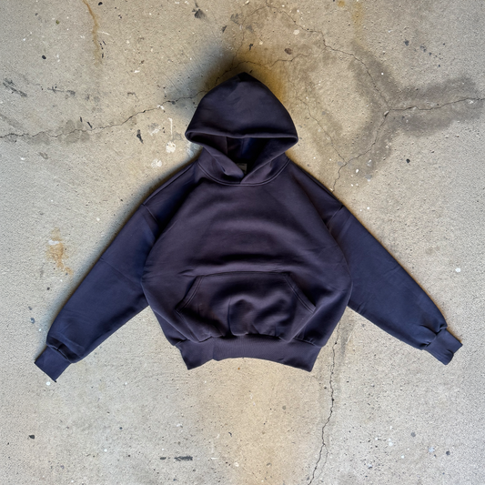 Navy Blue Cropped Hoodie
