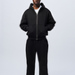Black Cropped Zip Up