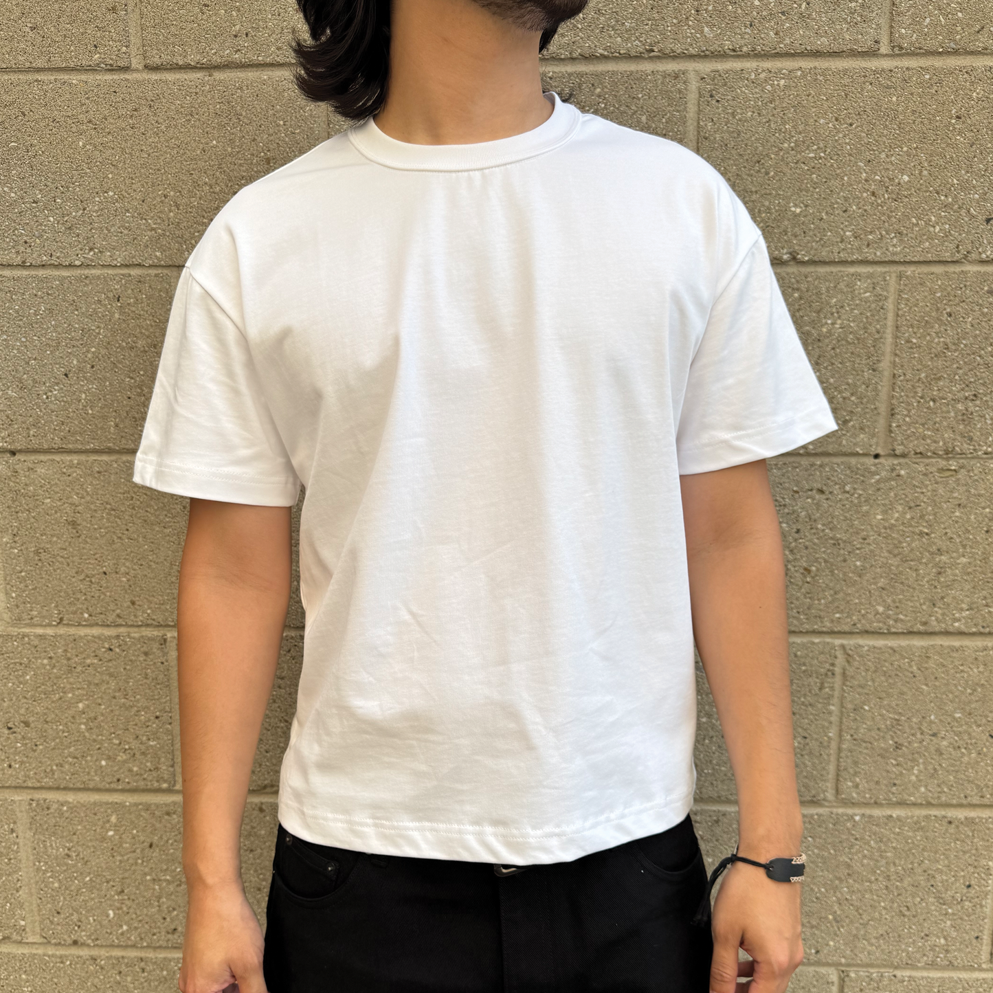 White Cropped Tee