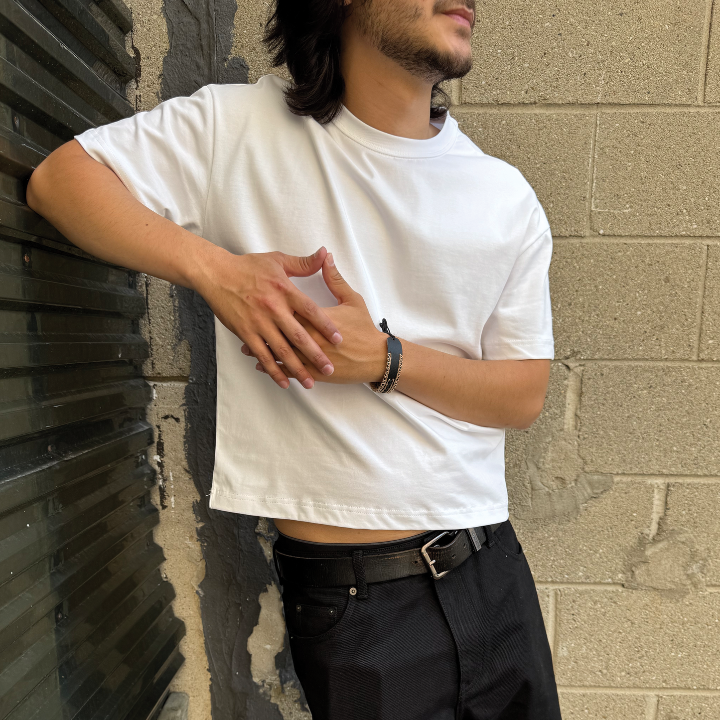White Cropped Tee